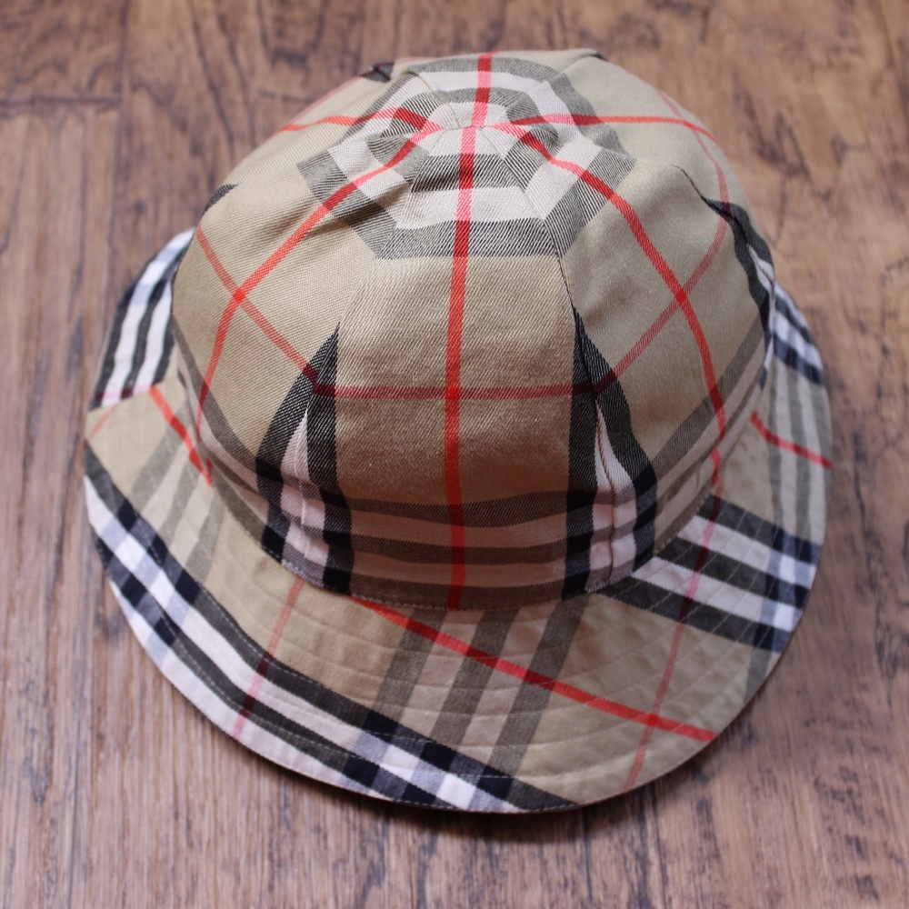 Unbranded Beige Check/ Beige Reversible hat